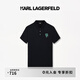 Karl Lagerfeld桑蠶絲棉短袖polo衫男款翻領(lǐng)t恤上衣老佛爺男裝236M174 黑色 M