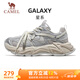 駱駝（CAMEL）星系運動(dòng)男鞋厚底增高透氣休閑老爹鞋 X15B30L4037 蕎麥灰/銀 42