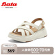 Bata羅馬風涼鞋女2025夏季商場新款羊皮鏤空厚底復古涼鞋UDX25BL5七夕 米白 38