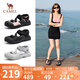 駱駝（CAMEL）戶(hù)外涼鞋女丑萌沁涼版撞色厚底涼鞋 L25M076016 粉/黑 37 
