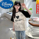 迪士尼（Disney）中大童短袖T恤2025女童夏季短袖新款插肩袖小清新網(wǎng)紅休閑上衣潮t 509黑色插肩上衣 160