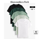 ABERCROMBIE & FITCH男裝女裝情侶裝夏款經(jīng)典小麋鹿5件組合套裝美式短袖T恤329667-1 深綠，淺綠色，綠色，黑色，白色 S (175/92A)