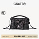 GROTTO個(gè)樂翻領(lǐng)包mini真皮輕便手提單肩斜挎包手機(jī)包小包禮物 暗夜銀 mini