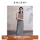 致知ZHIZHI 惜分飛 棋盤(pán)格印花連衣裙女25夏季新款優(yōu)雅假兩件長(cháng)裙 黑白格紋 S