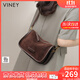 viney牛皮包包女包新款斜挎包輕奢單肩包生日禮物送女友老婆 【咖啡】高級感輕奢實(shí)用腋下包 品牌時(shí)尚百搭休閑通勤枕頭包