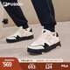 FILA FUSION斐樂(lè )潮牌女鞋BANK DX舒適場(chǎng)下滑板鞋時(shí)尚百搭小白鞋厚底鞋 古白色/黑-AB 36.5