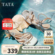 他她TATA法式氣質(zhì)粗跟涼鞋女鞋閃鉆一字帶涼鞋25夏XQC01BL5銀色 37