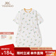 英氏（YEEHOO）寶寶睡袋嬰兒服女童不分腿中袖睡袋涼感防踢被春夏季夏涼被子 【夏款】羅勒綠 建議24-27℃ 85*36cm(推薦身高90-100cm)