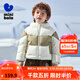 迷你巴拉男童連帽羽絨服冬寶寶時(shí)尚拼接洋氣三防兒童外套 淺卡其50311 105
