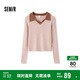 森馬毛衣女短款修身顯瘦簡(jiǎn)約春秋撞色polo領(lǐng)毛衫復古109524107003