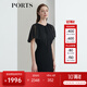 PORTS寶姿女裝 秋冬新品短袖中長連衣裙LL9D108LWP093 黑色 M (6)