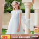 英氏（YEEHOO）女童連衣裙兒童裙子中大童裝公主裙網(wǎng)紗宴會(huì )晚禮服夏 藍色 120