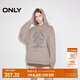 ONLY2024冬季新款時(shí)尚復古印花OVERSIZE落肩連帽衛衣女|12519S006 E09 雨鼓棕色 M (165) 84A
