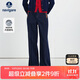 Navigare意大利小帆船女士闊腿直筒褲拼接休閑長(cháng)褲2342575504藍L