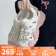 駱駝（CAMEL）丑萌登山鞋女時(shí)尚撞色戶外休閑鞋 L24M076602 米/銀/粉 37