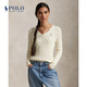 Polo Ralph Lauren 拉夫勞倫  女裝 經(jīng)典款絞花編結棉質(zhì)V領(lǐng)針織衫RL26839 101-米黃色 M