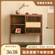單里品牌博古架實(shí)木金絲檀新中式置物架書架多寶閣茶室小型收納茶邊柜 低款（100*35*100）