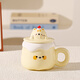 精東家彩繪萌寵高顏值馬克陶瓷水杯子蓋勺可愛(ài)禮盒生日創(chuàng  )意伴手禮圣誕品 萌寵奶油【杯+蓋+勺】 400ml