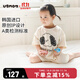 UBMOM韓國進(jìn)口兒童春秋衣服寶寶外出連體衣爬服純棉嬰兒吊帶全棉連體衫 happy punny短袖連體衣 100cm
