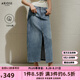 艾諾絲雅詩(shī)【商場(chǎng)同款】2025夏季新品丹寧100%棉牛仔高腰開(kāi)衩半身裙40413527 牛仔蘭 M