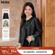 MsShe【正反兩穿】大碼女裝2025秋裝胖mm新中式提花PU皮衣短外套 外套-黑色25年10月30日到貨 3XL