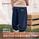 babylove男寶寶長(zhǎng)褲夏季薄款防蚊褲嬰幼兒純棉透氣長(zhǎng)褲外出牛仔褲休閑褲 牛仔藍(lán) 110 cm