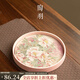 陶羽浮雕燙金牡丹粉吸水干泡盤(pán)壺承干泡臺陶瓷茶承壺托果盤(pán)養壺墊茶托 浮雕燙金·牡丹粉·吸水干泡盤(pán)