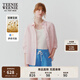 Teenie Weenie小熊女裝襯衫夏季新款松弛老錢輕奢亞麻白色長(zhǎng)袖襯衣 粉色 M