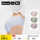 蕉內（Bananain）銀皮508A女士?jì)妊?A抗菌無(wú)痕多臀型防夾臀運動(dòng)瑜伽中腰三角褲3件 【蜜桃】奶膚+云霧綠+芋圓紫 3條 M