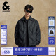 杰克·瓊斯（JACK&JONES）【七夕情人節(jié)禮物】男裝秋冬輕薄羽絨服男士翻領(lǐng)短款PU鴨絨服夾克 E41黑色 M （175）