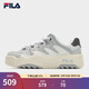 FILA 斐樂(lè )官方女鞋ROSETTA摩登板鞋春新款斑斕鞋運動(dòng)鞋休閑鞋 白中白/南極灰-BA 37.5