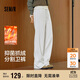森馬（Semir）發(fā)熱抑菌抓絨抽繩分割寬松2025百搭闊腿褲女冬休閑褲109725127001