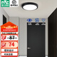 雷士（NVC）玄關走廊過道燈IP44三防led吸頂陽臺燈中式現(xiàn)代簡約燈具燈飾 夜語圓款 12W玄關燈