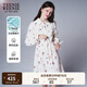 Teenie Weenie小熊連衣裙女春夏學(xué)院風(fēng)休閑天絲混紡滿印襯衫式連衣裙女 撞色 M (165)