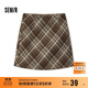 森馬（Semir）半身裙女格紋A字裙復古文藝冬俏皮短裙小個(gè)子學(xué)院風(fēng)101724120008