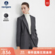 Navigare意大利小帆船休閑西裝女士秋季便西中長(cháng)款通勤百搭單西輕商務(wù)女裝 知更雀灰 L