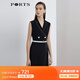 PORTS寶姿 商場(chǎng)同款新品女裝無(wú)袖西裝收腰連衣裙三醋纖LL8D272KWB008 黑色 XL (10)