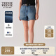 Teenie Weenie小熊女裝牛仔褲2025年春夏新款簡(jiǎn)約休閑通勤時(shí)尚短褲 中藍(lán)色 M 165