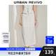 UR2025夏季新款女裝都市通勤撞色條紋長(cháng)款直筒半裙UWH550027 白色條紋 L