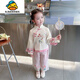 G.DUCKKIDS漢服女童秋裝套裝2025新款兒童唐裝公主旗袍中國風(fēng)女寶寶春秋長(cháng)袖 粉色 120