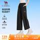 駱駝（CAMEL）防曬速干八分褲女寬松垂感闊腿運動(dòng)褲 J25BR1L7053 幻影黑 XXL