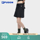FILA FUSION斐樂潮牌梭織裙女夏季新款時尚休閑半身裙百褶裙 正黑色-BK L 170/70A