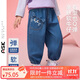 ASK JUNIOR【立體貓耳朵】兒童褲子25秋季女童水洗牛仔褲小童束腳褲長褲