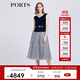PORTS寶姿商場(chǎng)同款春季新品女裝小V領(lǐng)無袖連衣裙LD8D079PFS009 黑色格子 XS (2)