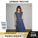 UR2025夏季新款女裝復(fù)古牛仔荷葉邊牛仔連衣裙UWG850114 藍(lán)色1 M
