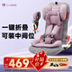 innokids兒童安全座椅9個月-12歲汽車用寶寶嬰兒車可折疊坐椅便攜星羽騎士 丁香紫-isofix接口