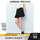 UR秋季新款女裝時(shí)尚學(xué)院風(fēng)壓褶廓形短裙半裙UWU540063 黑色 XS