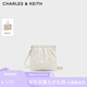 CHARLES&KEITH迷你菱格流浪包單肩斜挎雙肩包包女包生日七夕禮物CK2-60782390 Cream奶白色 S