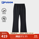 FILA FUSION斐樂(lè )潮牌針織長(cháng)褲女2025夏季新款時(shí)尚簡(jiǎn)約休閑緊身褲 正黑色-BK L 170/70A/L