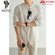 PITC輕奢2025新款亞麻長(cháng)袖襯衫男士圓領(lǐng)復古襯衣春夏 Linen Color / 亞麻色 XL